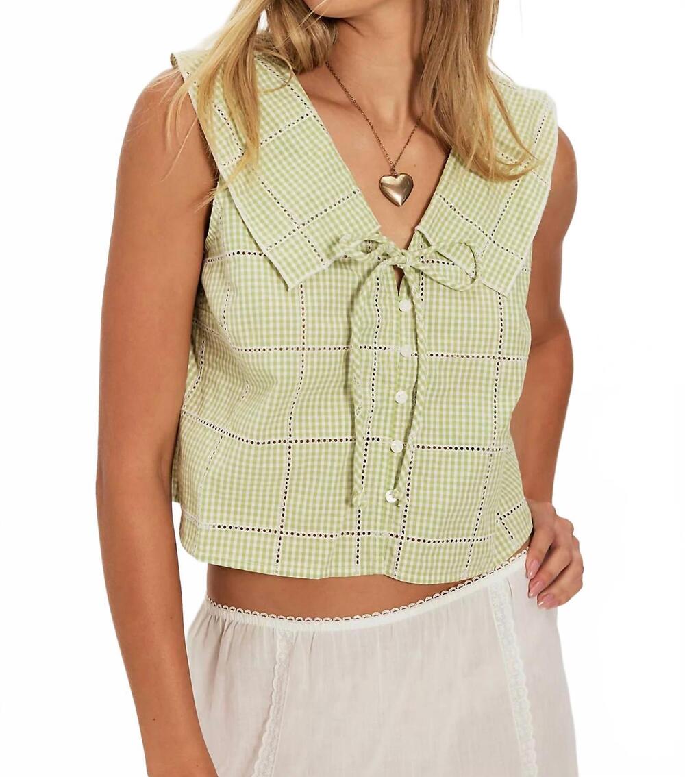 NEW FREE PEOPLE waiting for me top in green